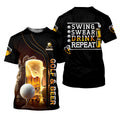 Swing Swear Drink Repeat Funny Golf Polo Shirt, Mens Golf Gift, Golf Lover Gift
