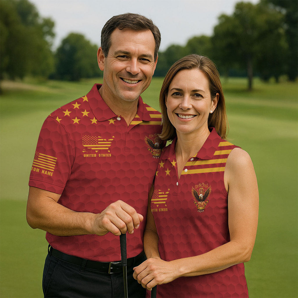 Marine Veteran We The People 250 Years Of Free 4th Of July Golf Shirt, Golf Shirts For Men