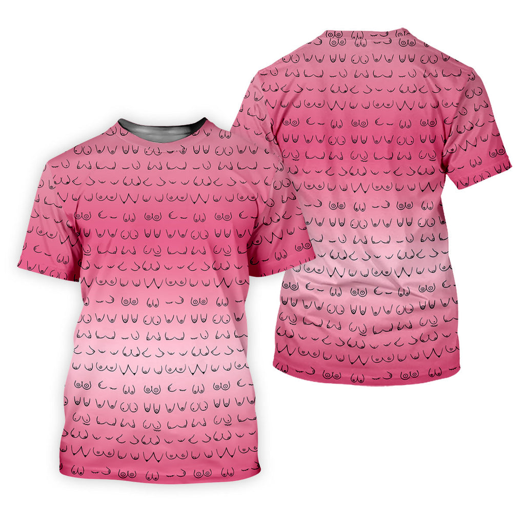 Pink Ombre Mens Funny Golf Shirts , Fun Golf Shirts For Men, Men Golf Polo Shirts, Cool Golf Gifts