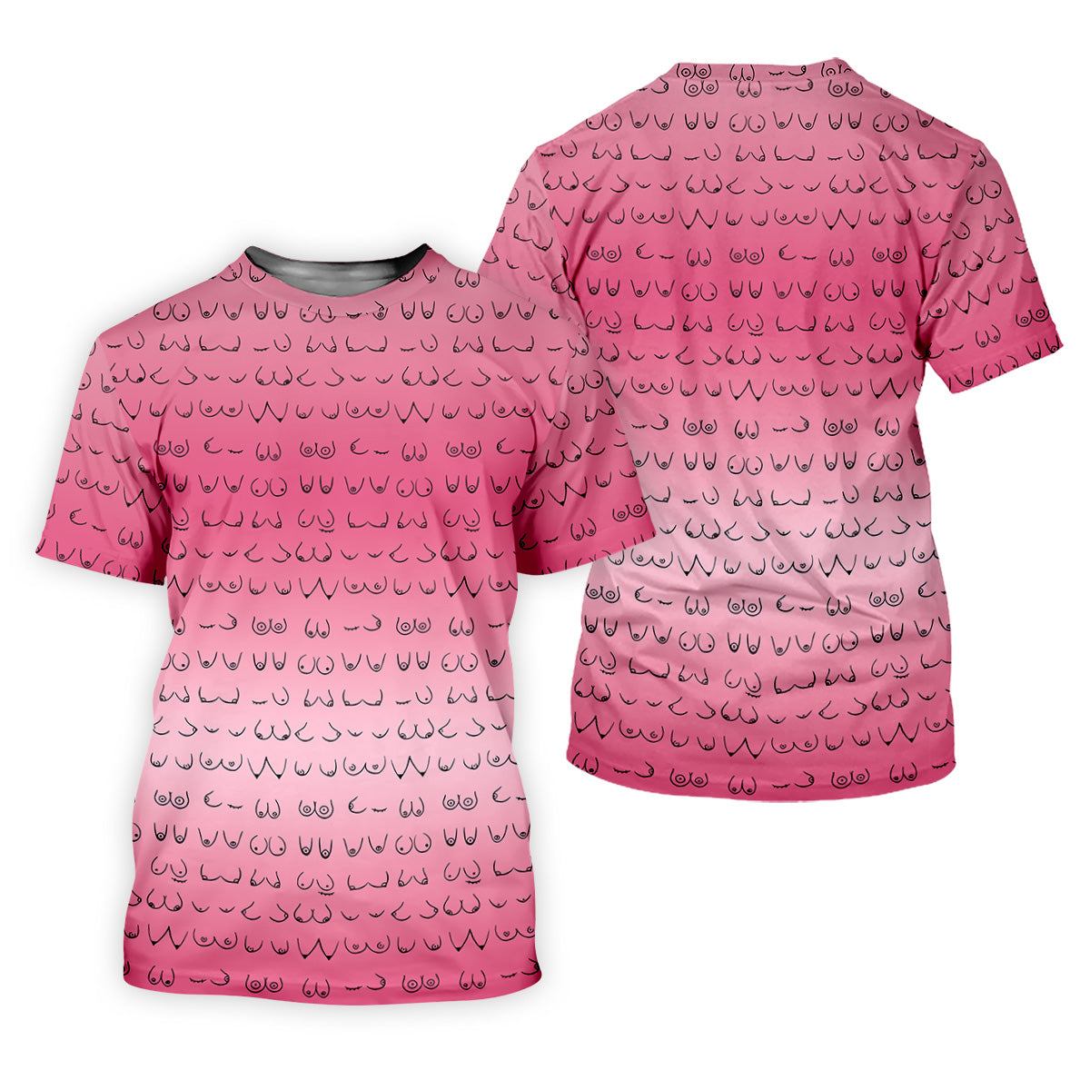 Pink Ombre Mens Funny Golf Shirts , Fun Golf Shirts For Men, Men Golf Polo Shirts, Cool Golf Gifts