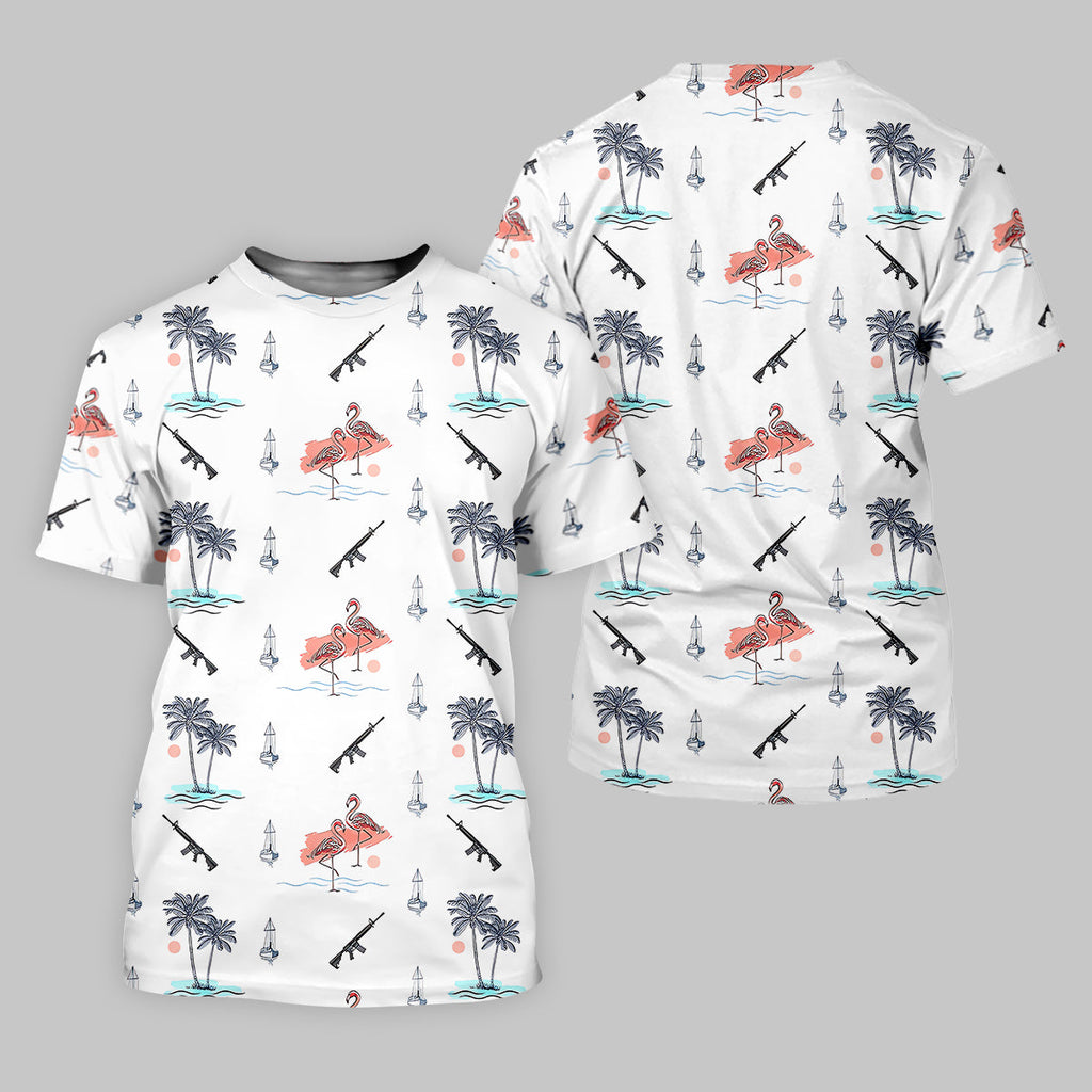 Flamingo Golf Polo ShirtMens Golf Gift, Funny Golf Shirt, Tropical Shirt