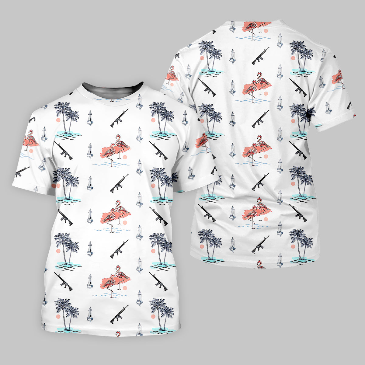 Flamingo Golf Polo ShirtMens Golf Gift, Funny Golf Shirt, Tropical Shirt
