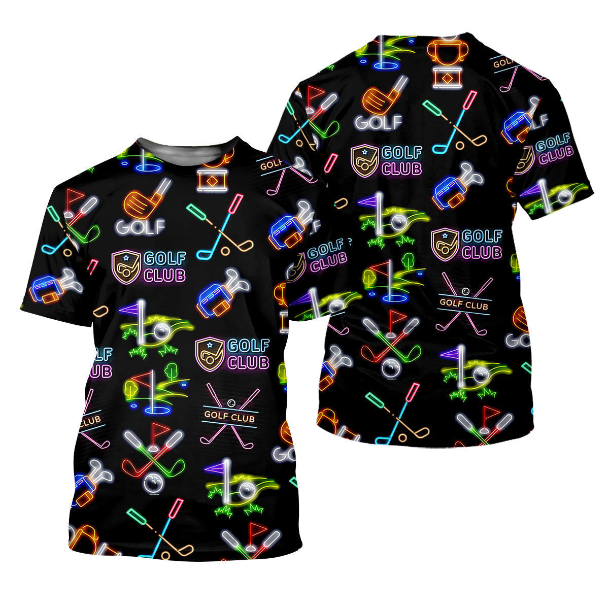 Neon Golf Clubs Men's Golf Polo ShirtFunny Golf Shirt, Dad Golf Gift, Christmas Golf Gift