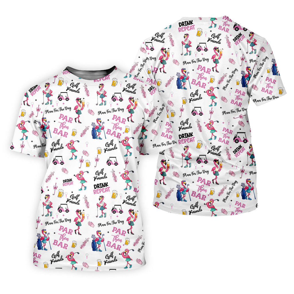 Par Then Bar Flamingo Golf Shirt, Fun Golf Shirts Mens, Golf Hoodie Mens, Matching Golf Shirts