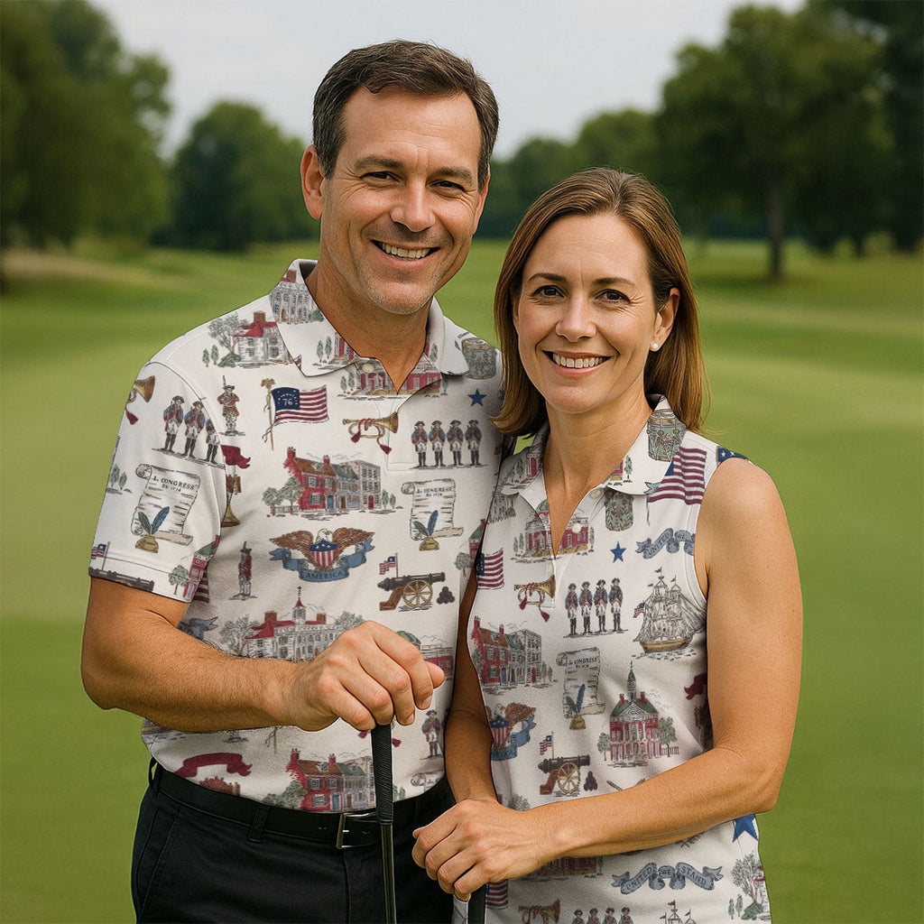 USA America Eagle Liberty Bell Flag 4th Of July Golf Shirt Patriotic Golf Shirt, Golf Shirts For Men