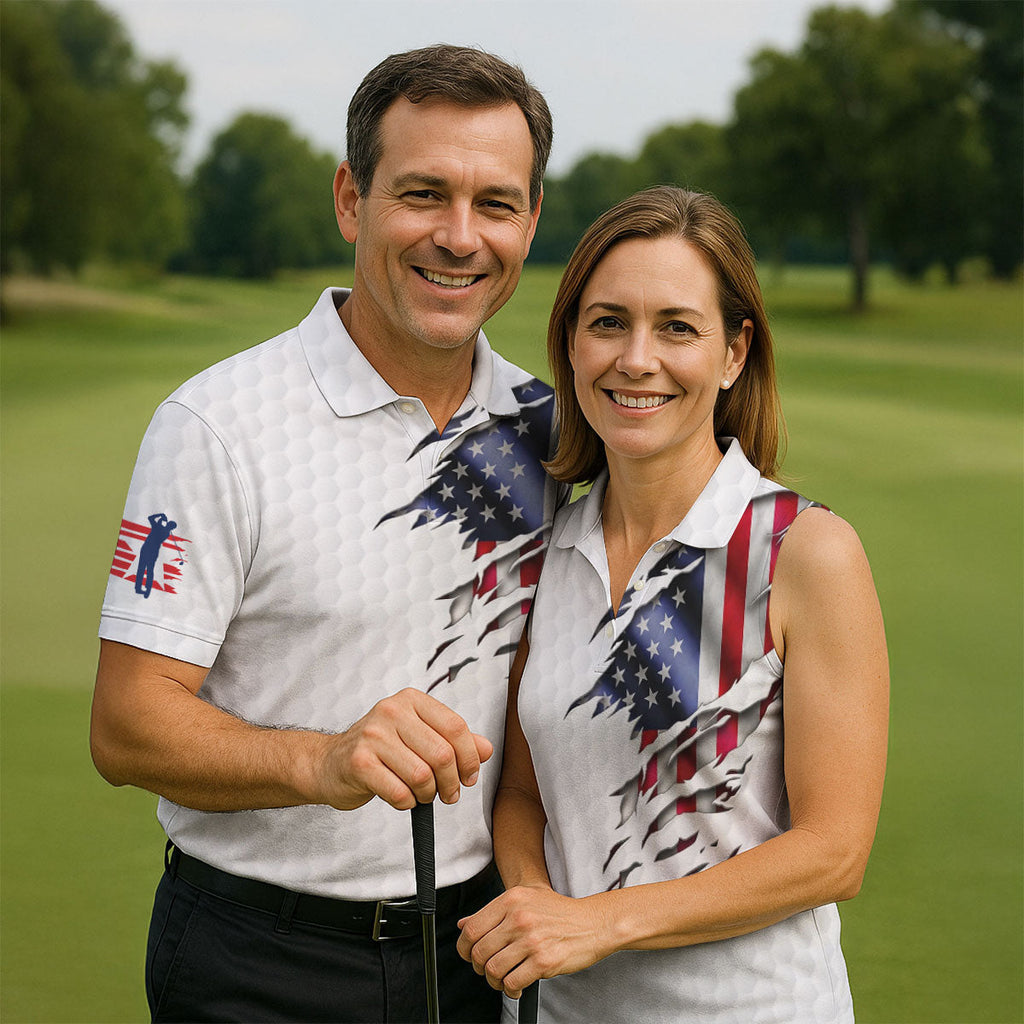 I Put It In Every Hole Ripped American Flag 250 Patriotic Golf Shirt, 4th Of July Golf Shirts For Men