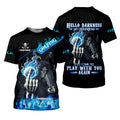 Hello Darkness My Old Friend Custom Men's Golf Polo Shirt, Hilarious Golf Shirt, Skeleton Golf Shirt