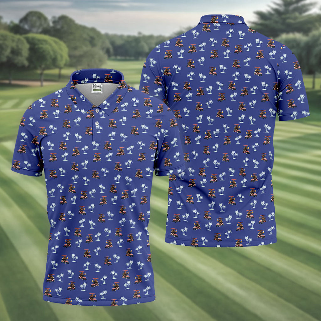Sasquatch Beer Golf Tropical Golf Shirt, Men's Funny Golf Shirts, Golf Shirts For Men, Polo Shirts For Men