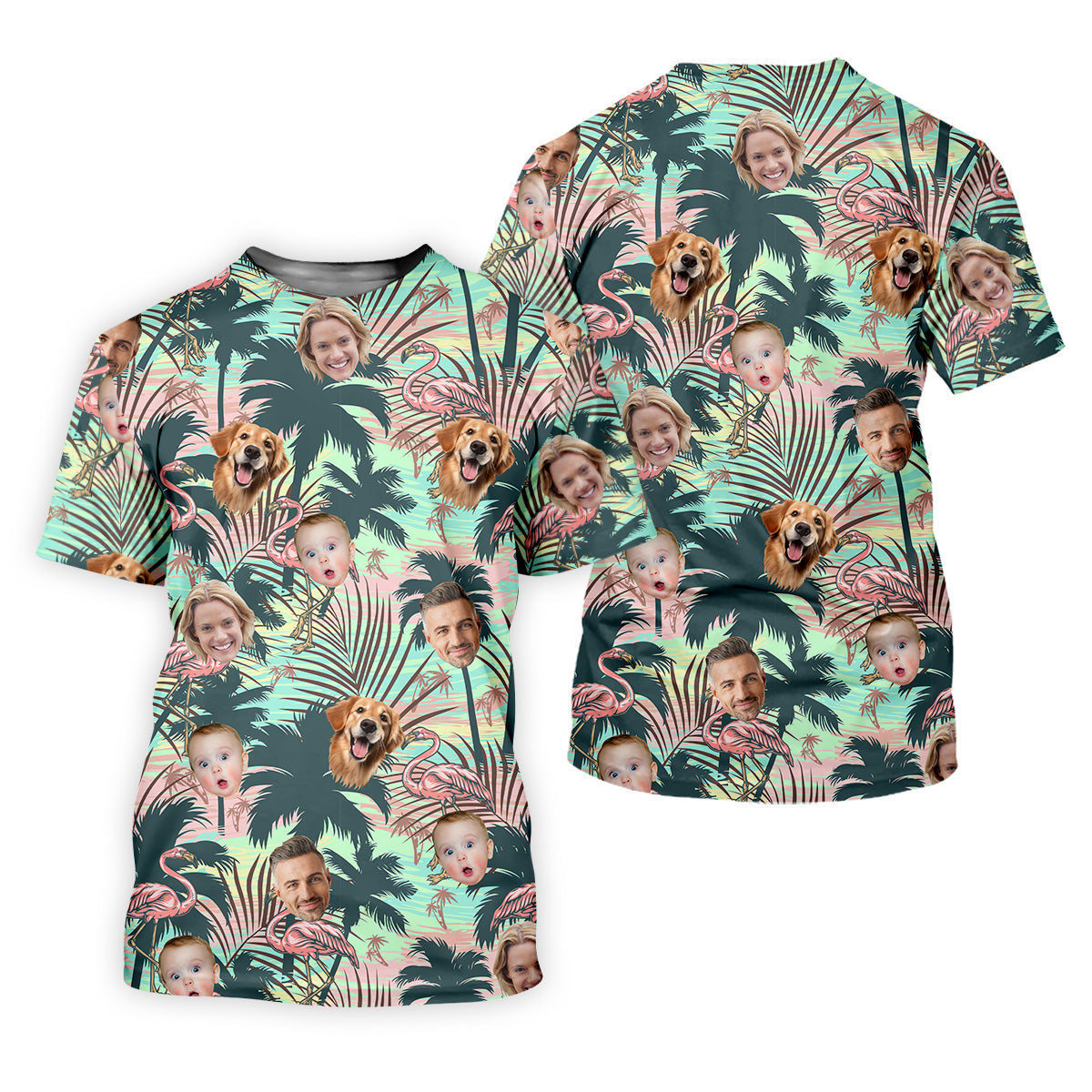 Hawaiian Shirts With Faces, Flamingo Golf Shirt, Men Golf Polo, Custom Team Shirts, Golf Gifts For Men