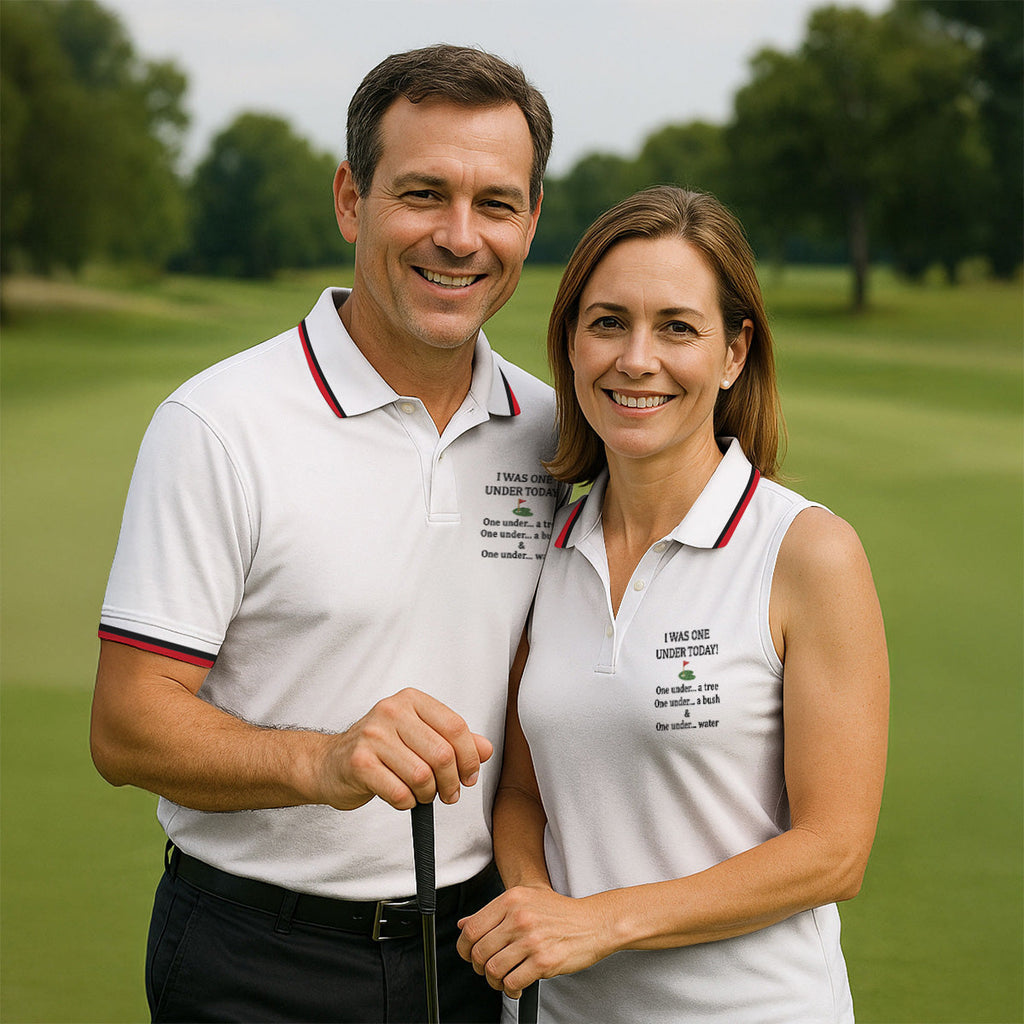 I Was One Under Today White Golf Shirt, Funny Golf Shirt, Golf Shirts For Men, Polo Shirts For Men