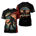 Bigfoot Golf Shirt, Patriotic Golf Polo Shirt Men's Long Seeve Golf Shirts, Golf Gifts For Men