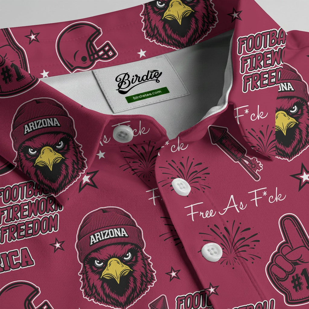 Red Cardinal Black White Yellow Sport Polo, American Football League Gift Ideas For Football Fans