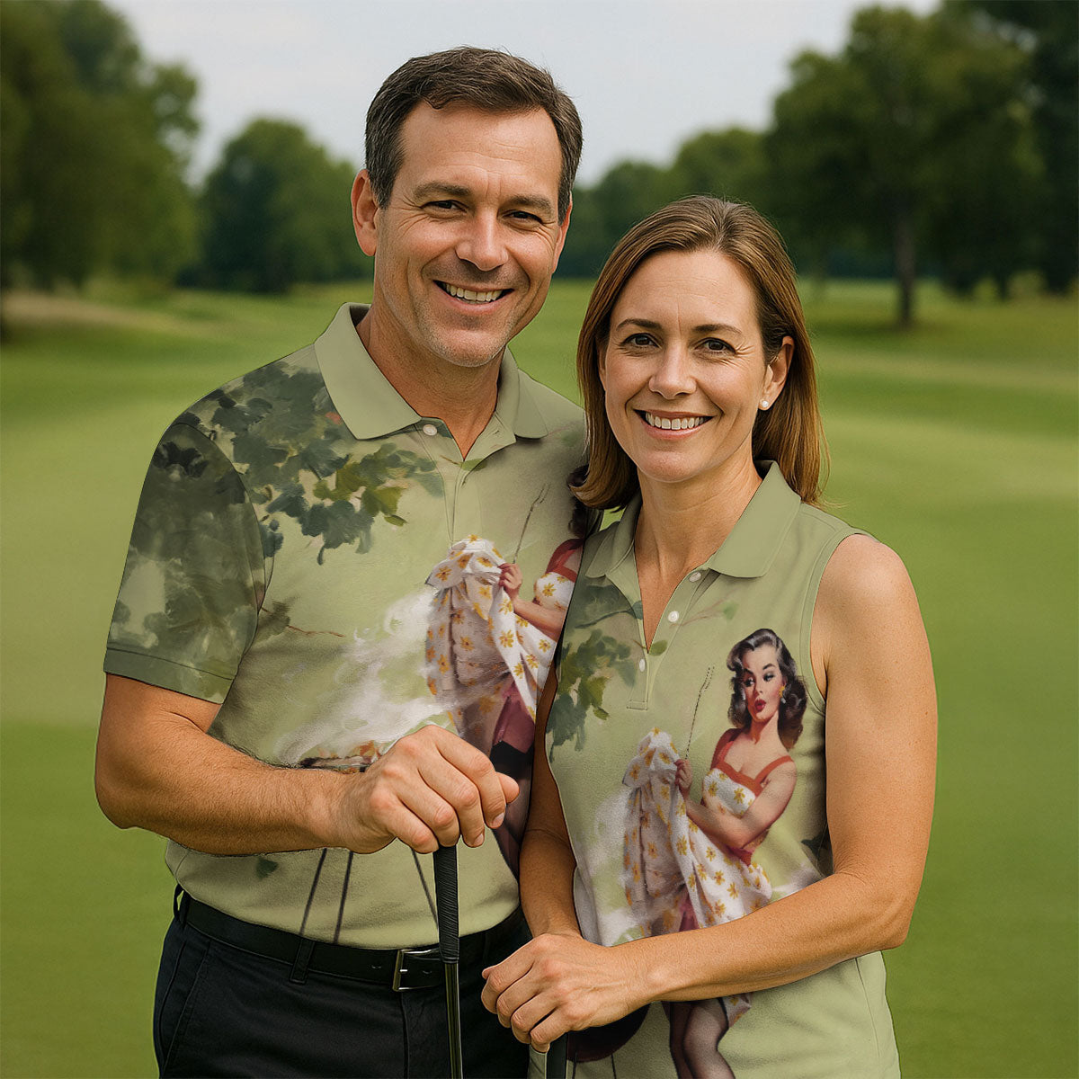 Hot Beauty Men's Funny Golf Shirts, Retro Golf Shirt, Polo Shirts For Men, Golf Shirts For Men