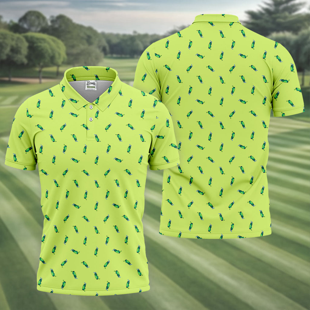 The Best Dad By Par Doodle Pattern Father's Day Golf Shirt, Golf Gift For Dad