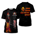 Custom Flaming Skeleton Men's Golf Polo Shirt, Mens Golf Gift, Funny Golf Shirt
