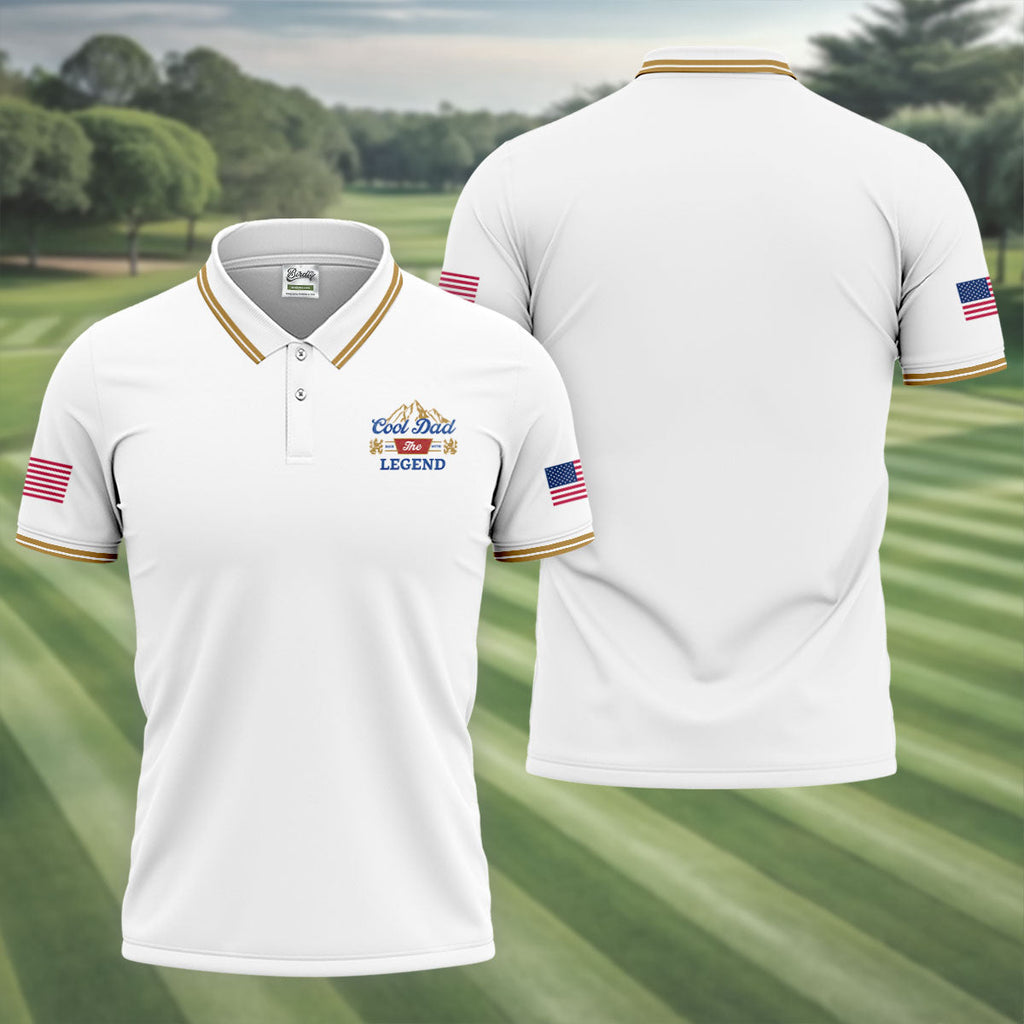 Cool Dad The Men The Myth The Legend Father's Day Golf Shirt, Golf Gift For Dad