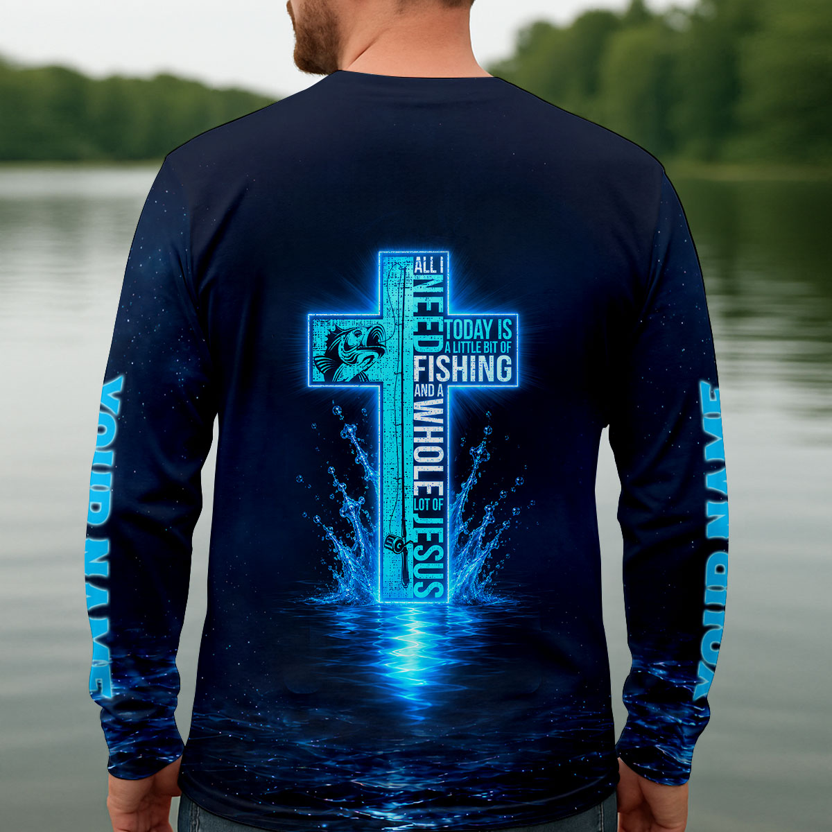 All I Need Today Is Fishing And Jesus UPF Shirt, Fishing Shirts, Mens Fishing Apparel
