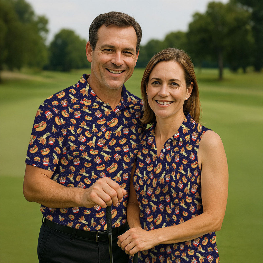 Funny Hot Dog Dirty Humor Polo Shirts For Men, Fun Golf Shirts For Men, Golf Gift For Men, Golf Shirts For Men