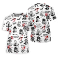 Horror Halloween Character White Golf Shirt, Fun Golf Shirts For Men, Horror Movie Shirt