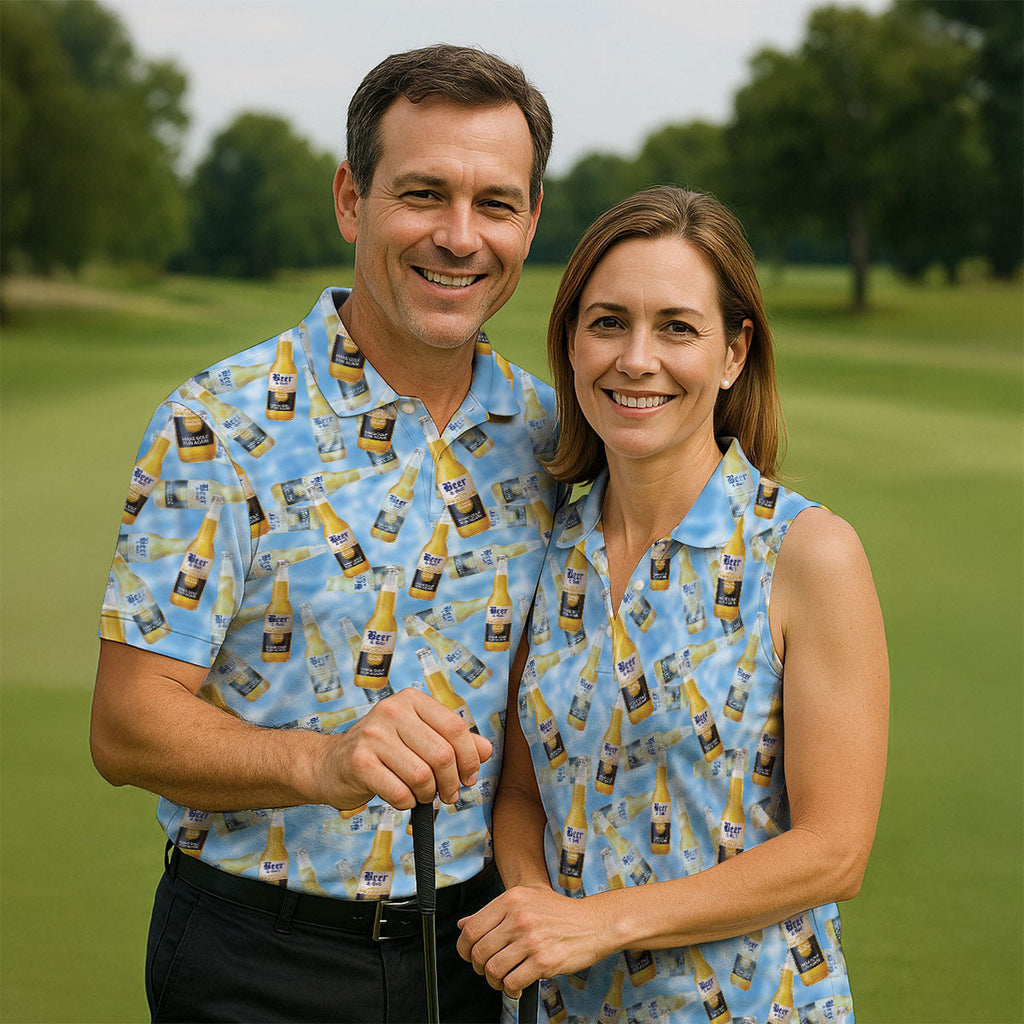 Beer And Golf The Perfect Combination Men's Funny Golf Shirts, Golf Shirts For Men, Polo Shirts For Men