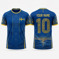 Sweden Fooball Shirt, Kurbits V-NeckMen Football Lover, Swedish National Soccer Football Gifts
