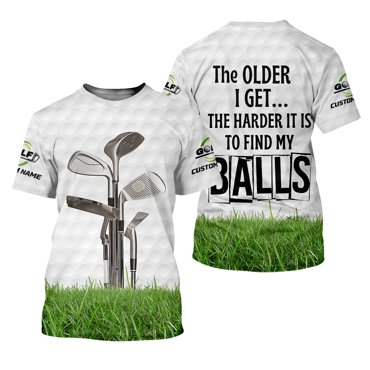 The Older I Get The Harder It Is To Find My Balls Custom Men's Golf Polo ShirtFunny Golf Shirt, Dad Golf Gift