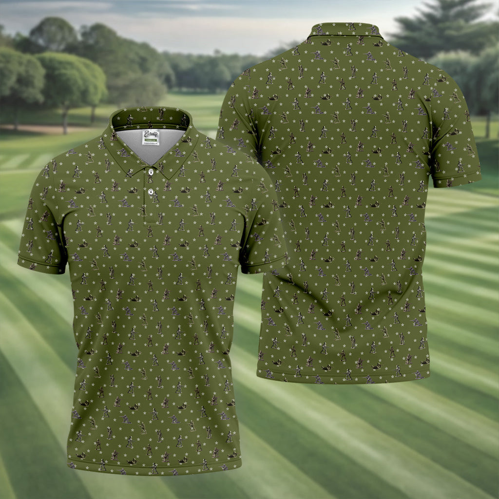 Veteran Green Golf Tops For Men, Polo Shirts For Men, Gift For Veteran, Veterans Day Gift