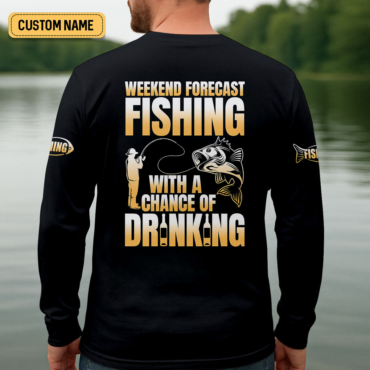 Weekend Forecast Fishing With A Chance Of Drinking UPF Shirt, Mens Fishing Shirt