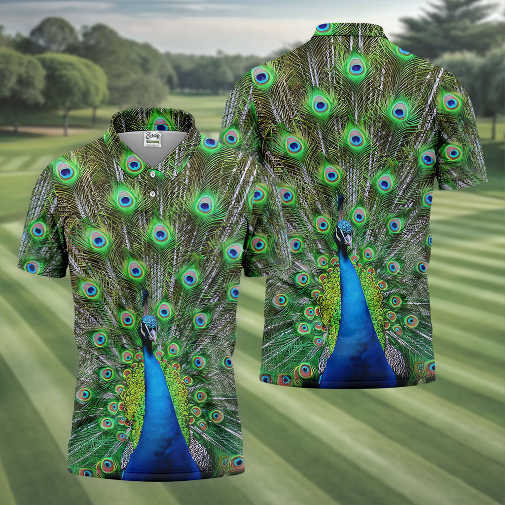 The Peacock Unique Golf Shirt, Golf Tops For Men, Golf Shirts For Men, Polo Shirts For Men