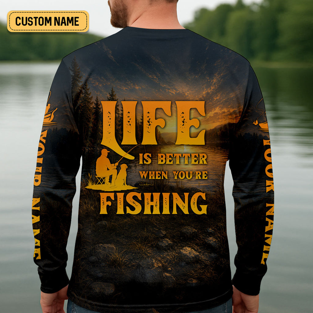 Life Is Better When You're Fishing UPF Shirt, Fishing Shirts For Men, Fishing Apparel