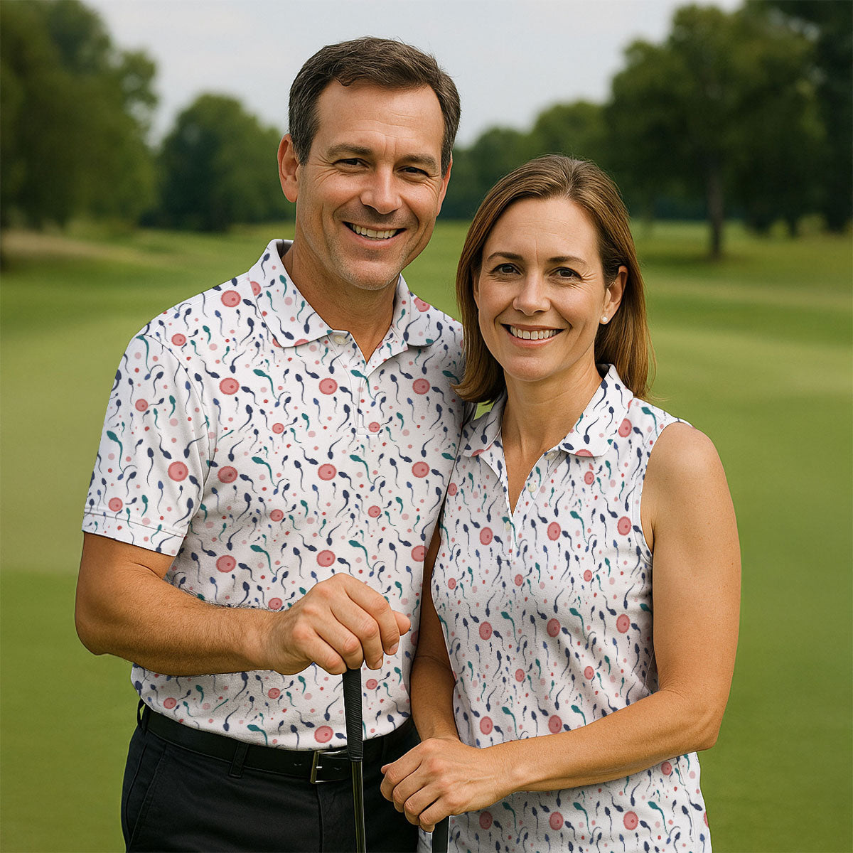 Funny Crazy Egg Fertilization White Golf Shirt, Golf Gifts For Valentine's Day, Polo Shirts For Men