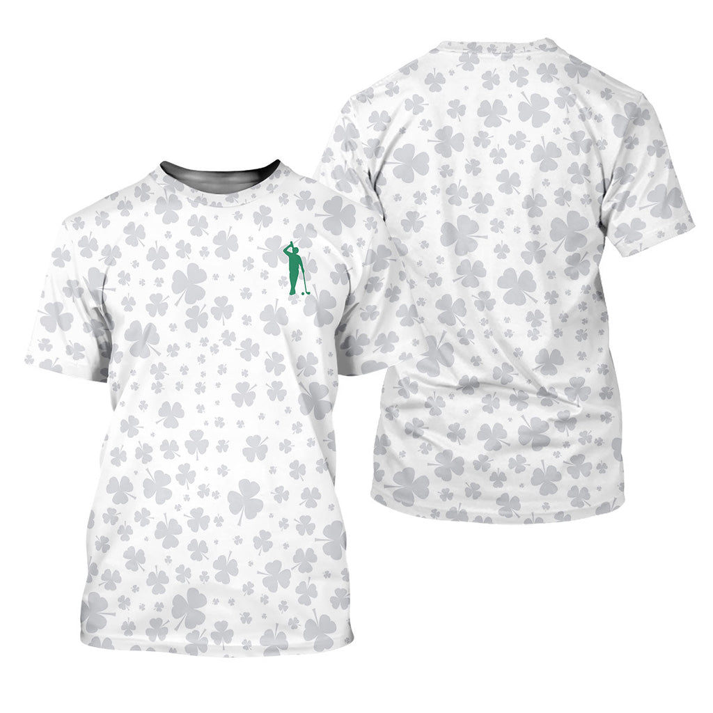 Shamrock Golf Polo ShirtMens Golf Shirt, St Patrick's Day Golf Shirt, Gift For Golfer