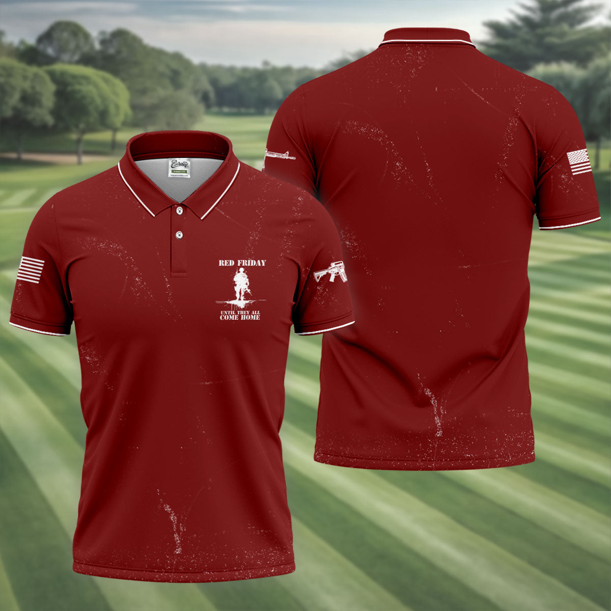 RED Friday Untill They All Come Home Red Golf Shirt, Veteran Memorial 250 Years Polo Shirts For Men