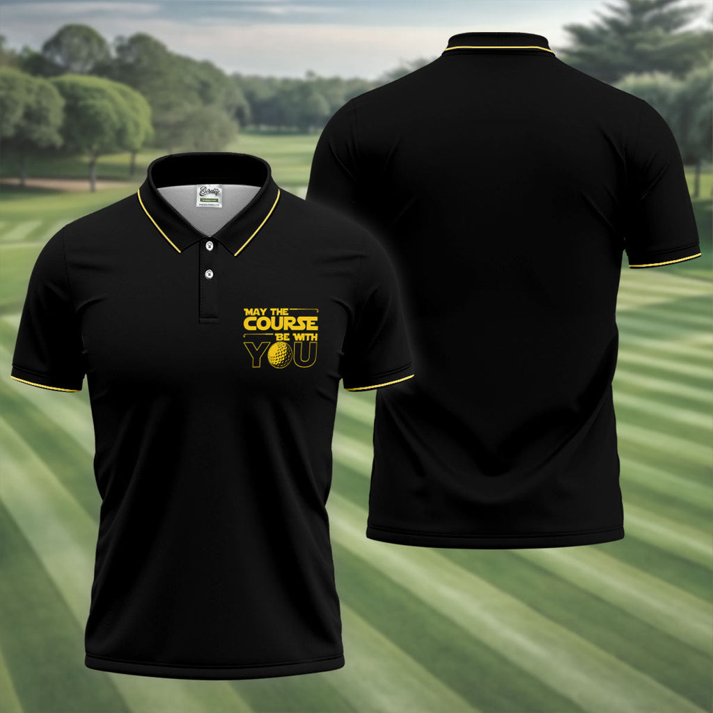 May The Course Be With You Movie Inspired Funny Golf Shirts, Father's Day Golf Shirt, Golf Gift For Dad