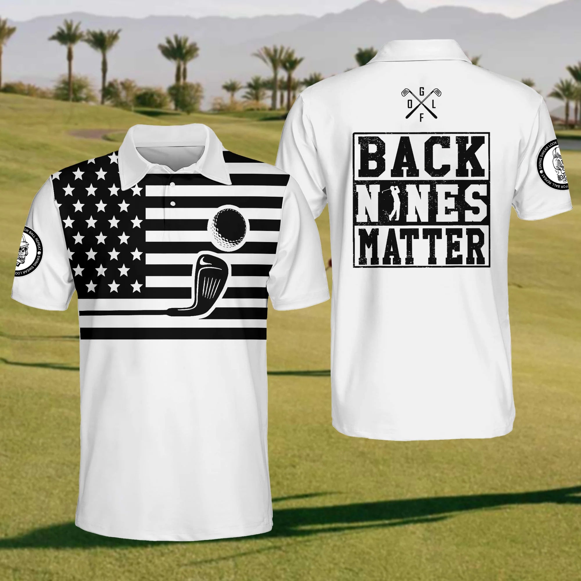 Back Nines Matter Mens Golf Polo ShirtMens Golf Gift, Golf Gifts For Golfers