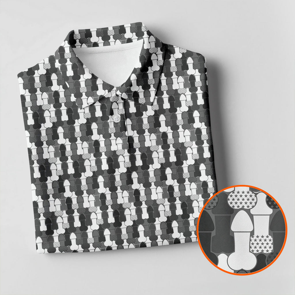 Funny Dirty Grey And White Golf Tops For Men, Fun Golf Shirts For Men, 250th Anniversary Golf Shirts For Men
