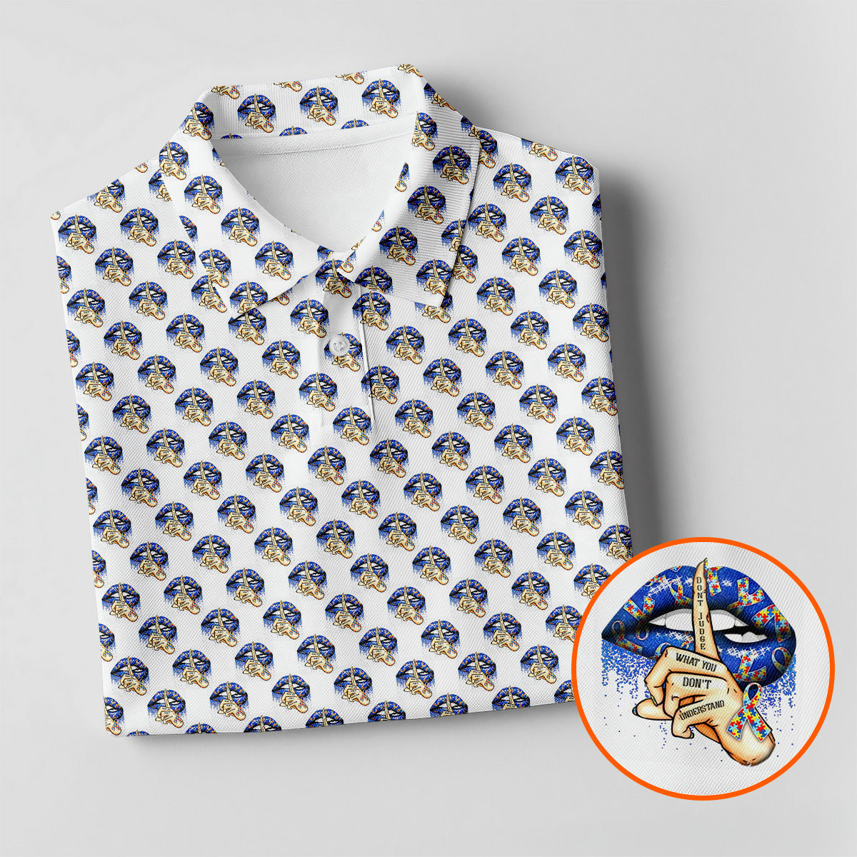 Don't Judge What You Don't Understand Autism Puzzle Polo ShirtFor Men, Autism Awareness Color Golf Shirts For Men