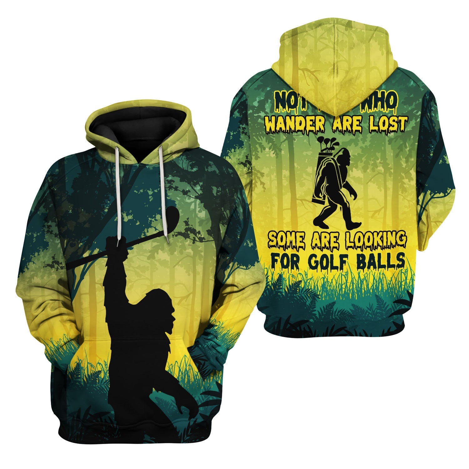 Bigfoot Men's Golf Polo Shirt, Golfing Apparel, Mens Golf Gift, Funny Golf Shirt