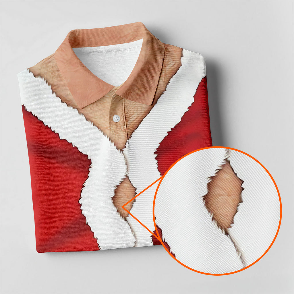Funny Santa Costume Golf Polo Shirts, Custom Golf Shirt, Unique Gift For Golfer, Fun Golf Shirts For Men