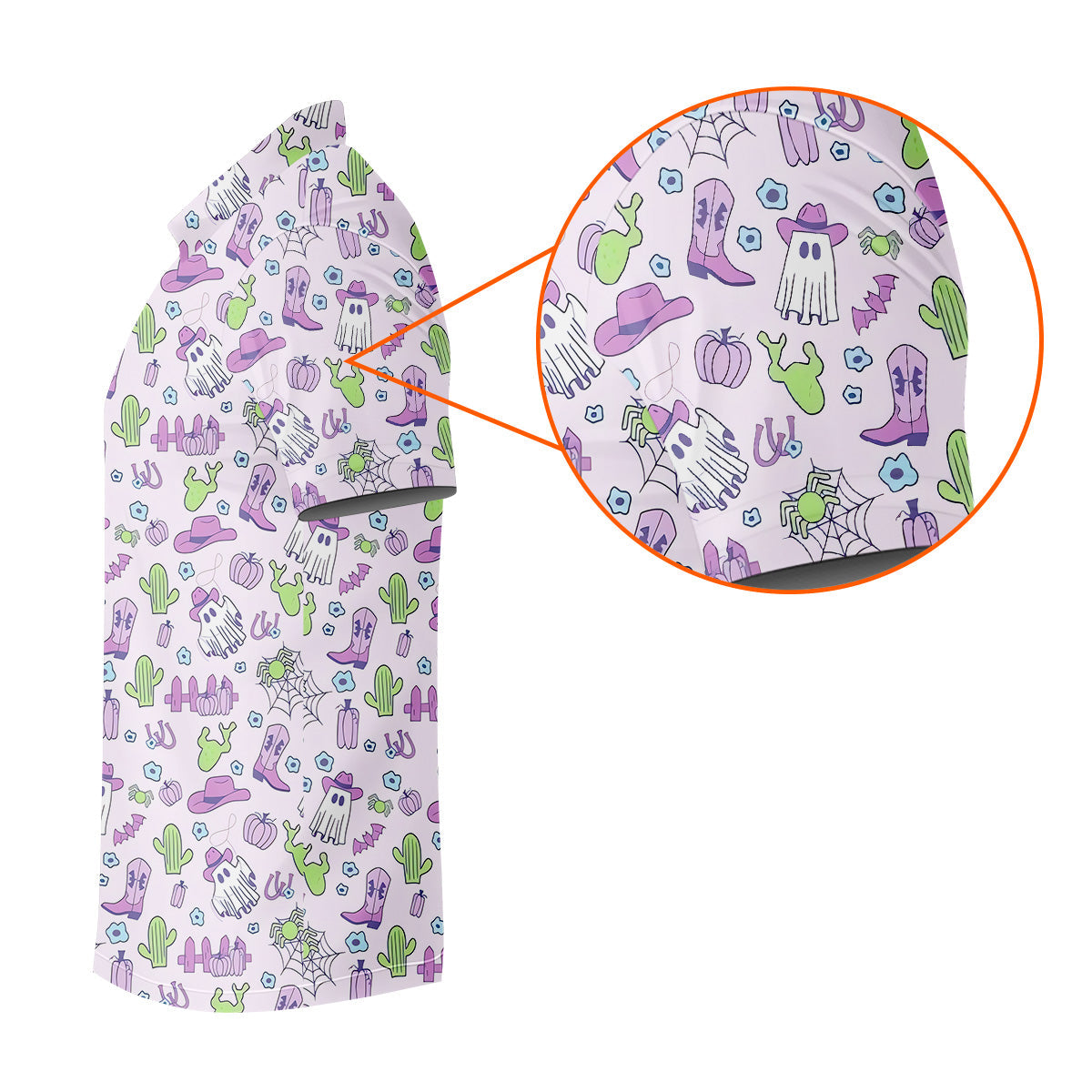 Western Halloween Purple Golf Tops For Men, Fun Golf Shirts For Men, Polo Shirts For Men