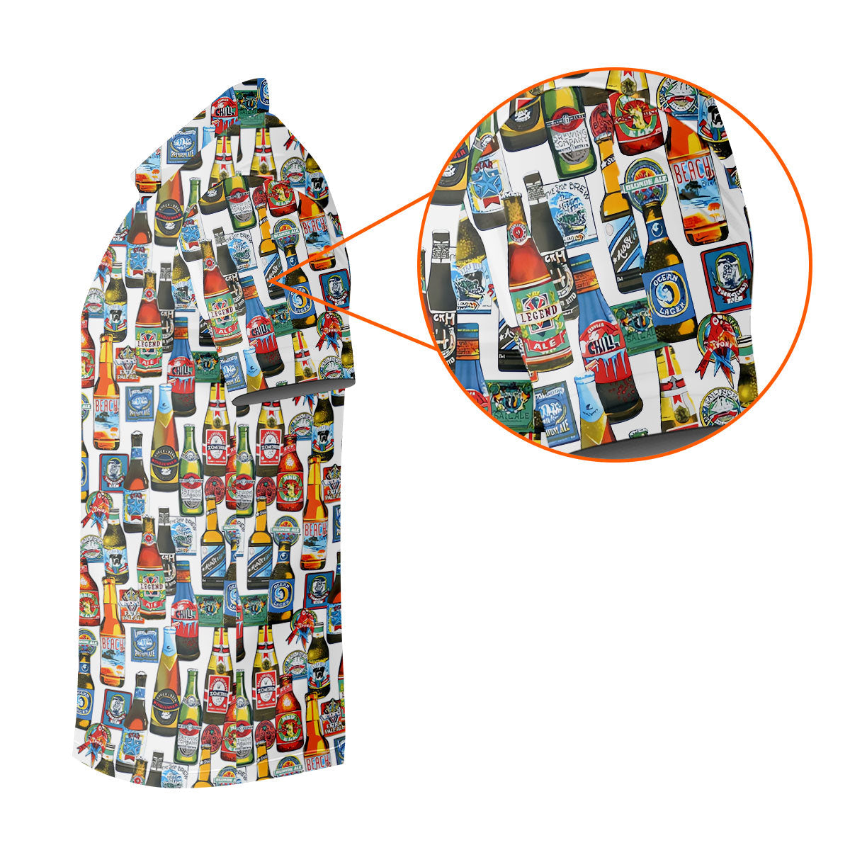 Beer Bottle Labels White Golf Shirt, Fun Women's Golf Shirts, Women's Golf Tops, Ladies Golf Shirt