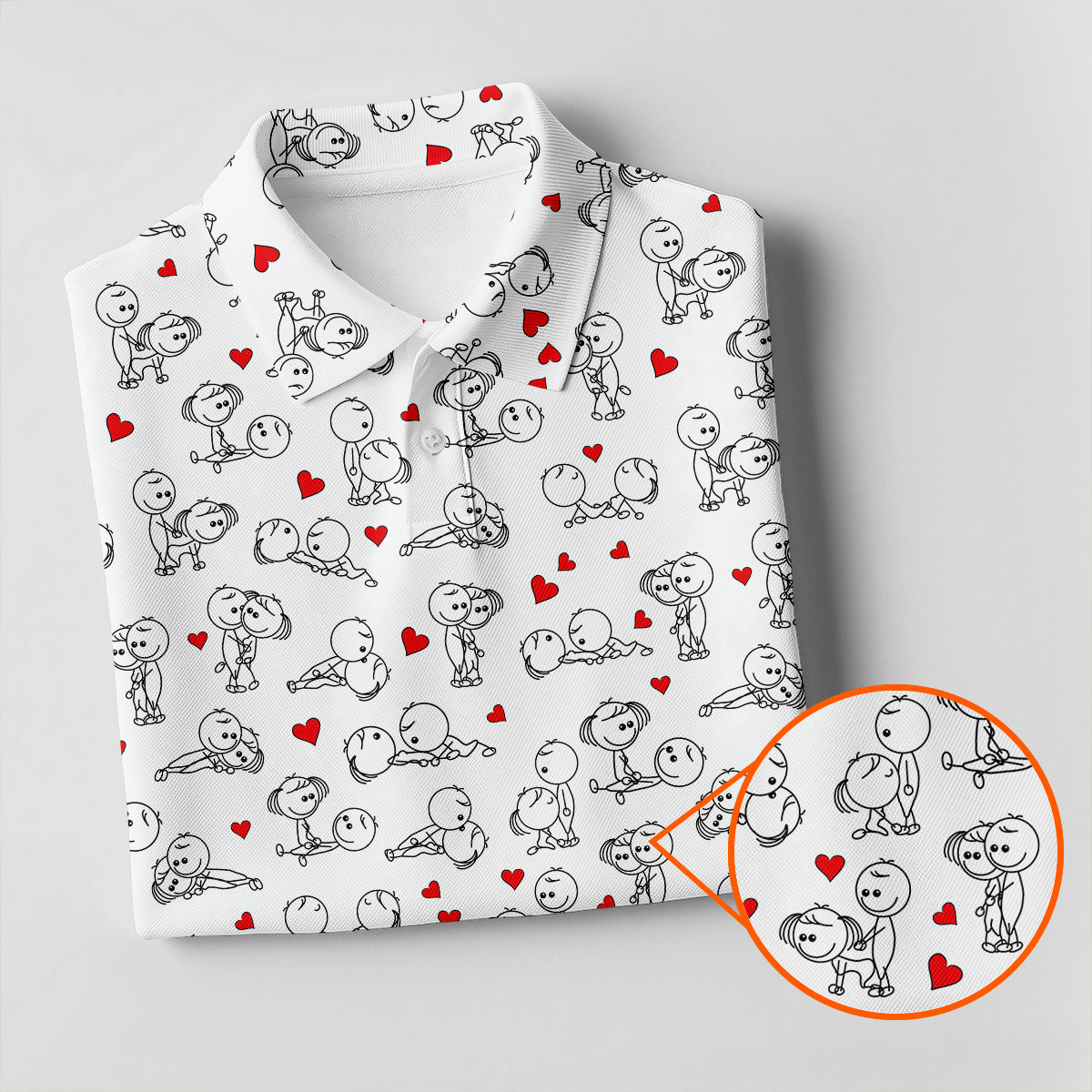 Naughty Position Stick Figure Couple White Golf Shirt, Golfer Valentines Gift, Fun Golf Shirts For Men