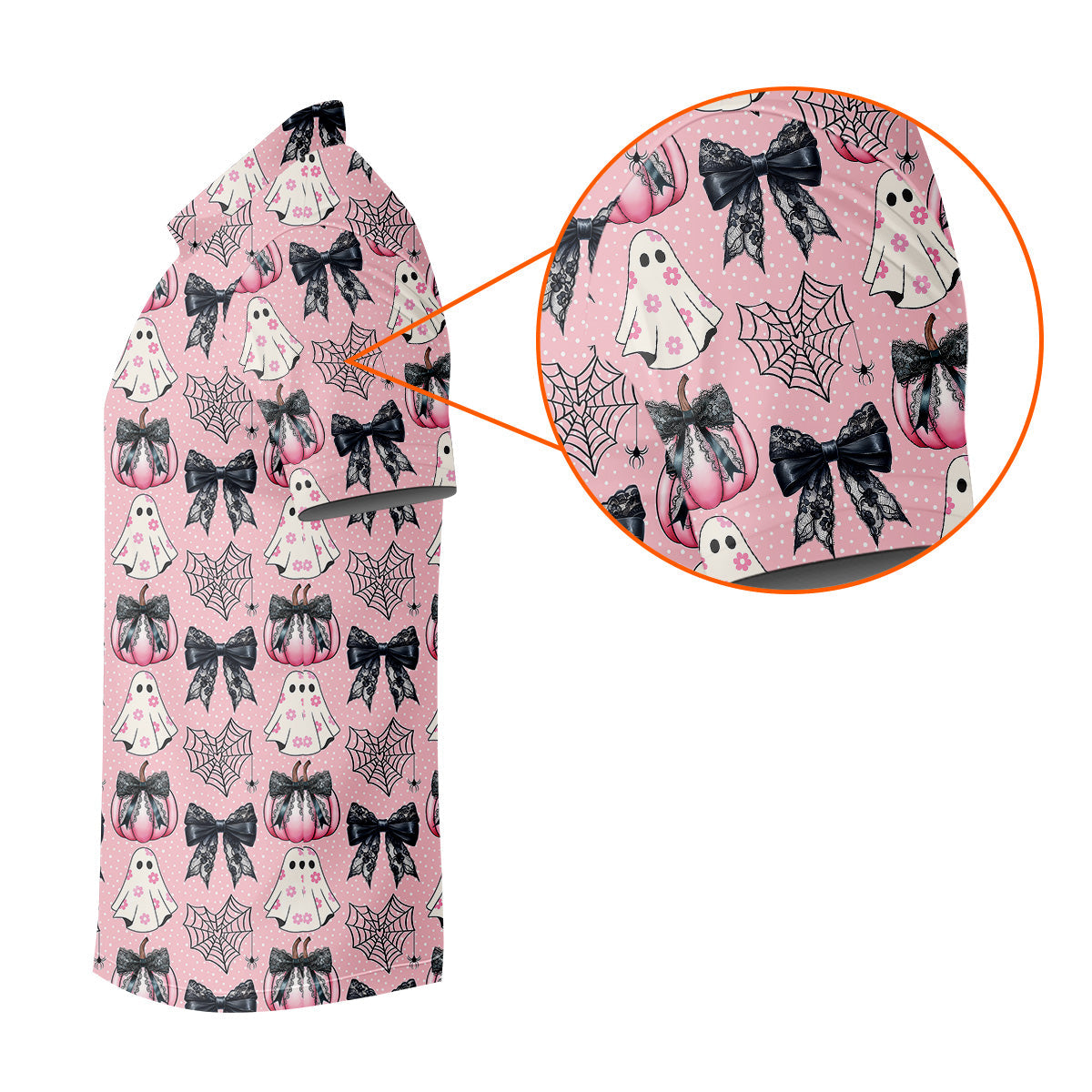 Coquette Pumpkin Boo Pink And Black Cute Golf Outfit, Fun Golf Shirts For Men, Golfing Apparel