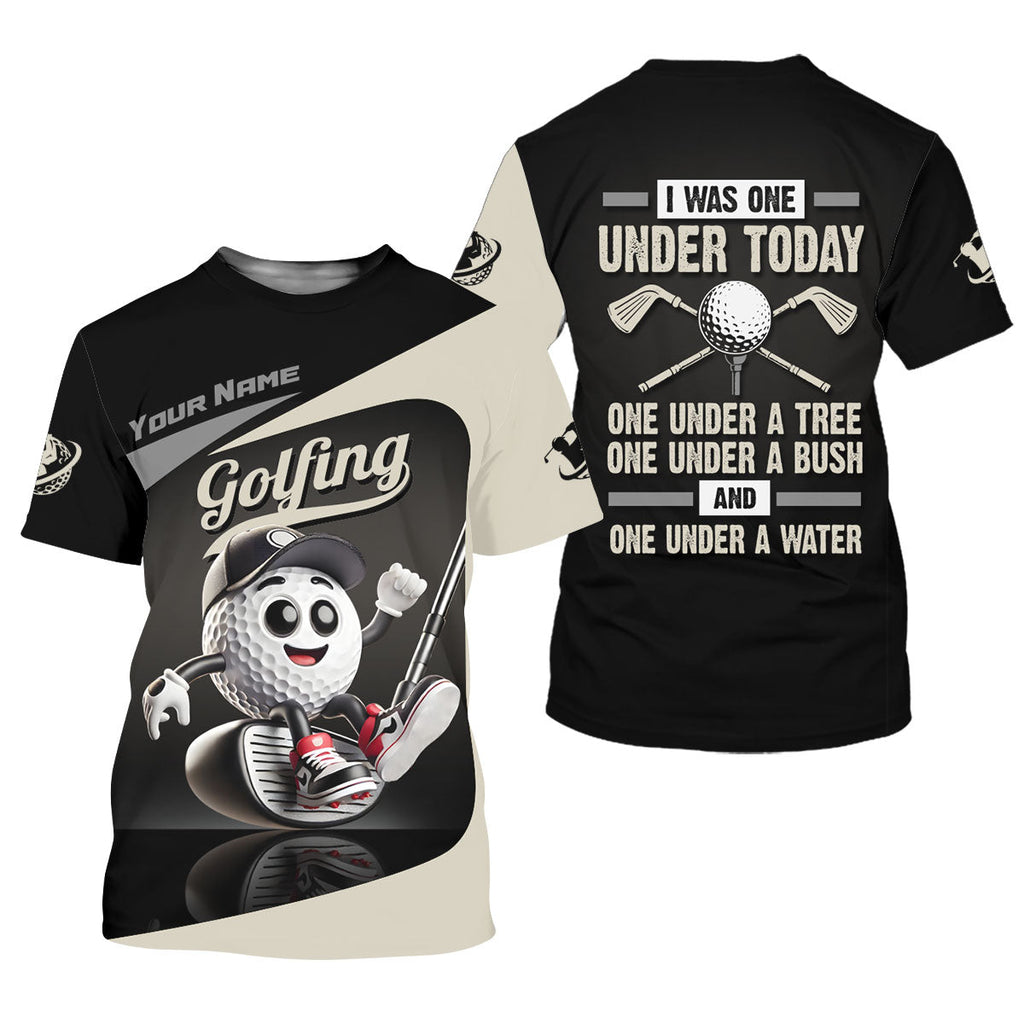 I Was One Under Today Custom Funny Golf Polo ShirtDad Golf Gift
