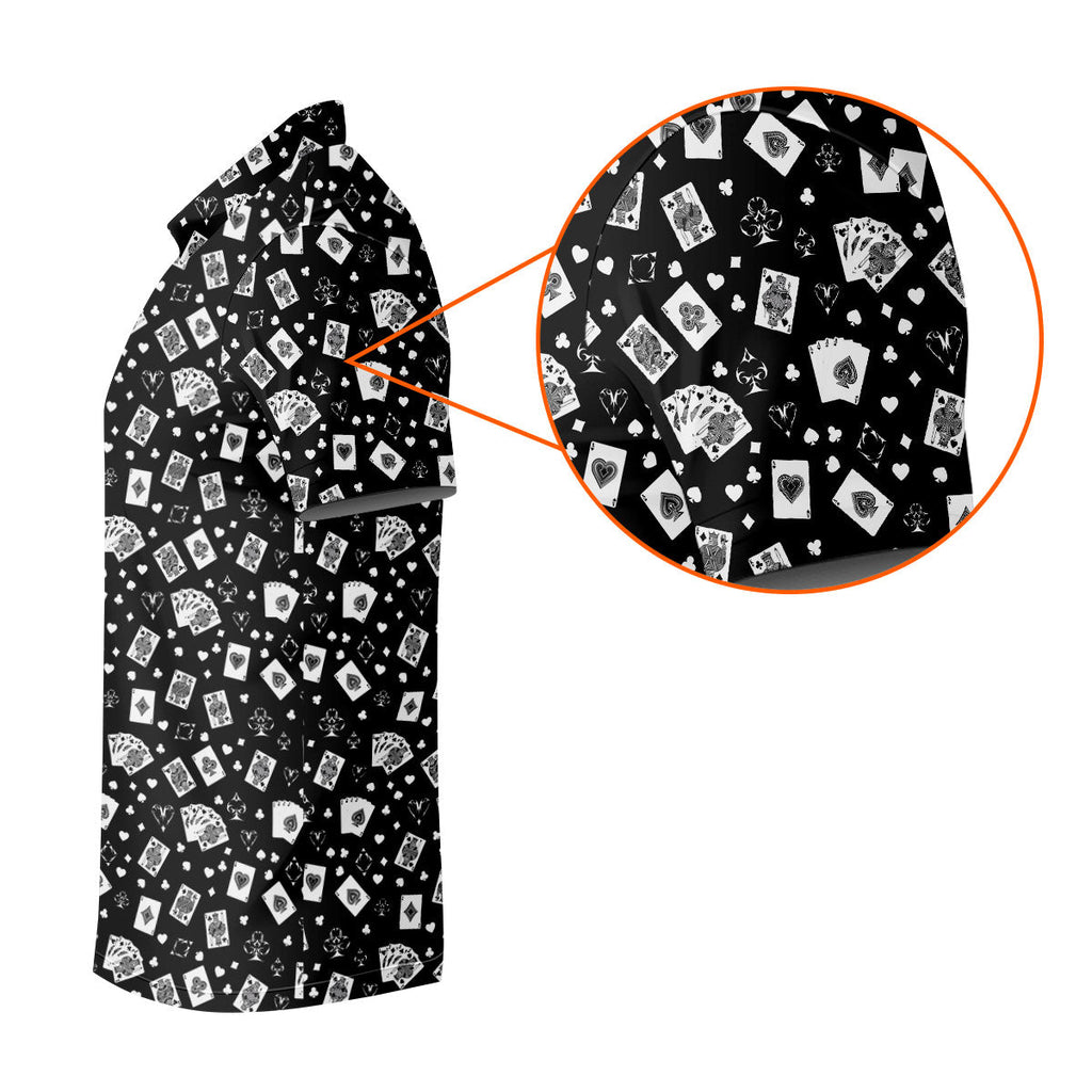Casino Cards Black Golf Shirt, Golf Tops For Men, Men's Funny Golf Shirts, Golf Shirts For Men