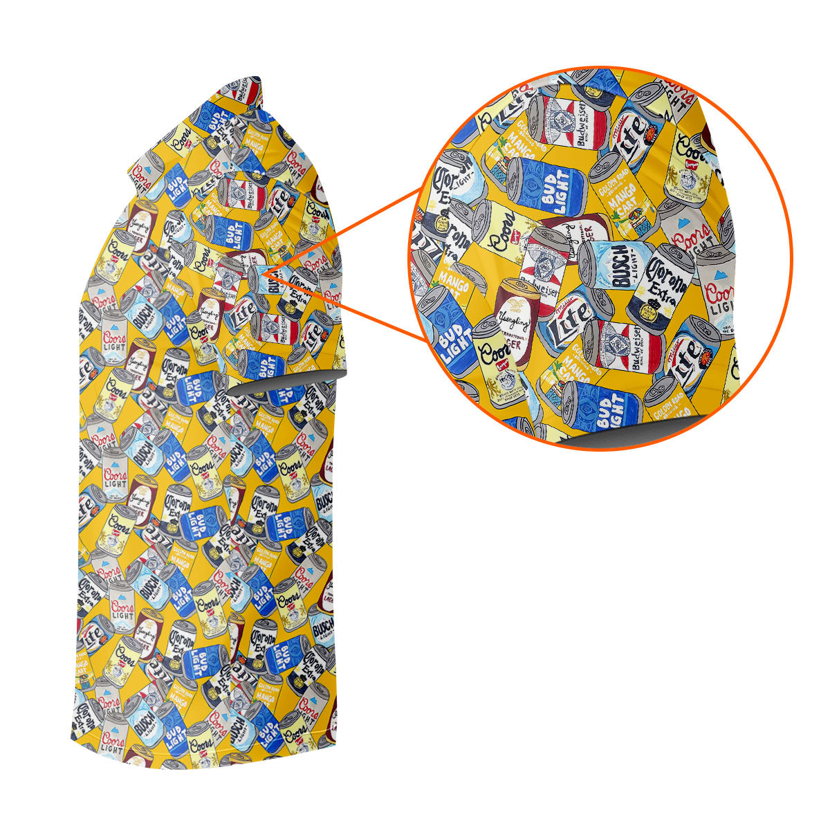 American Beer Cans Yellow Golf Shirt, Golf And Beer Polo ShirtFor Men, Golf Shirts For Men