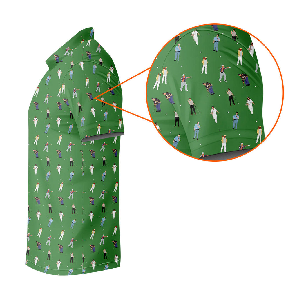 Sports Comedy Characters Golf Pose Green Golf Shirt, Golf Shirts For Men, Polo ShirtFor Men