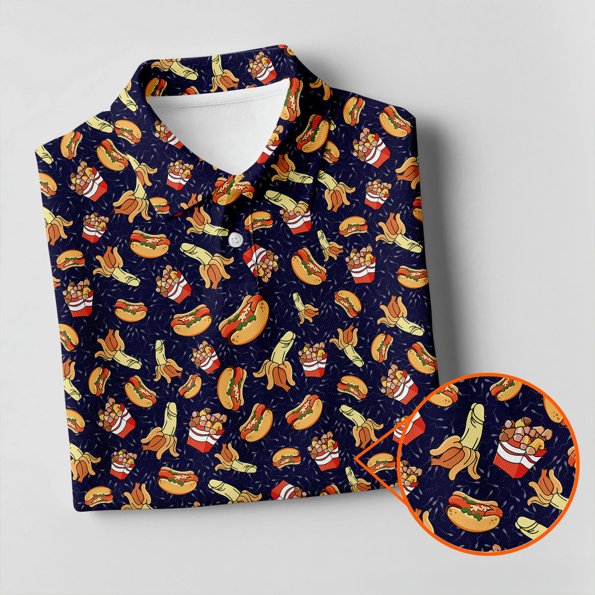 Funny Hot Dog Dirty Humor Polo Shirts For Men, Fun Golf Shirts For Men, Golf Gift For Men, Golf Shirts For Men