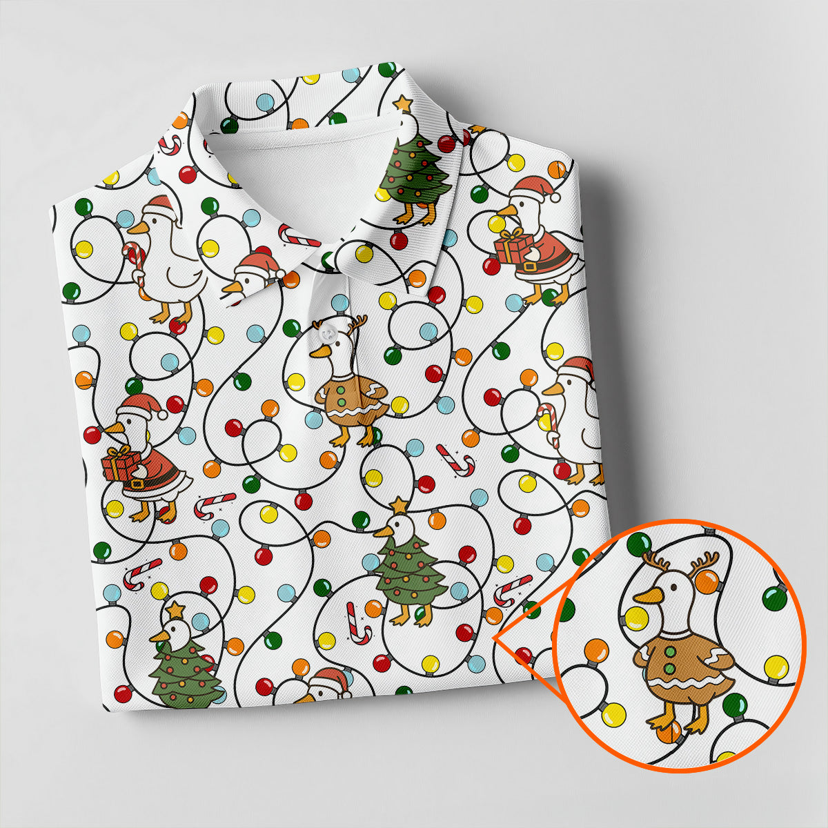 Funny Duck Merry Xmas White Golf Shirts, Gifts For Golf Lovers, Polo Shirts For Men, Golfing Apparel