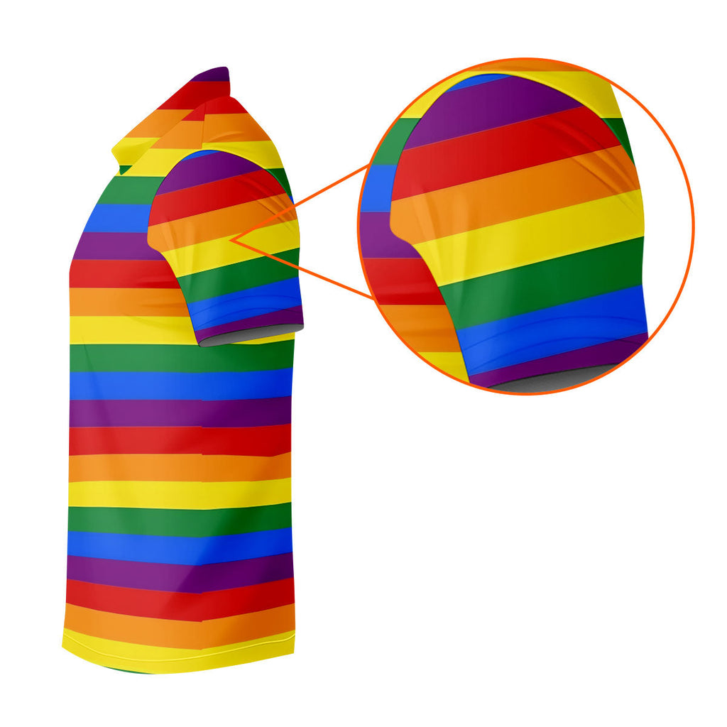 LGBT Rainbow Flag Golf Tops For Men, Gay Pride Month Celebrate Golf Shirts For Men